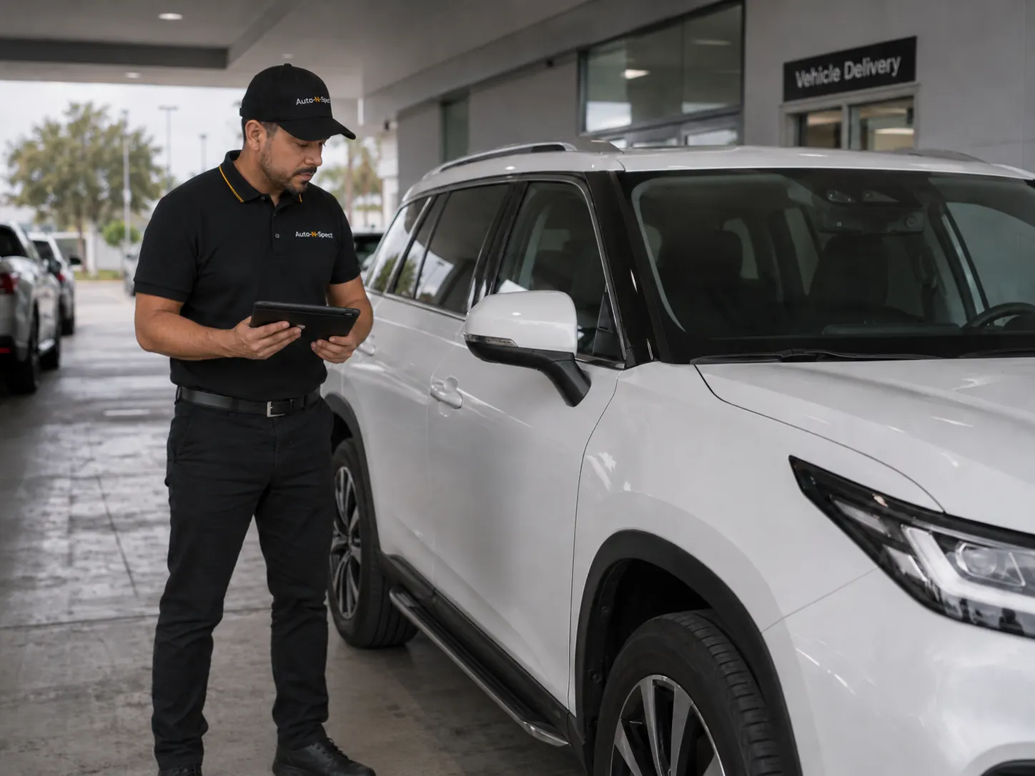 Inspector at a dealer lot